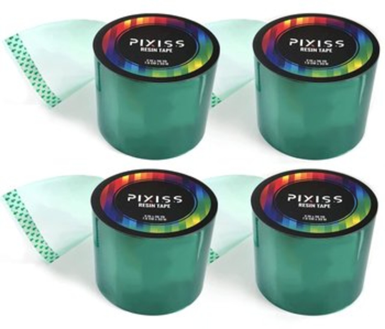Pixiss 4 Pk Epoxy Resin Tape Mold Release Tuck Tape for Epoxy Resin - Extra Wide Polyester Tape for Resin UV Tape Release Film, Tape for Epoxy Resin Molding Easy Peeling…